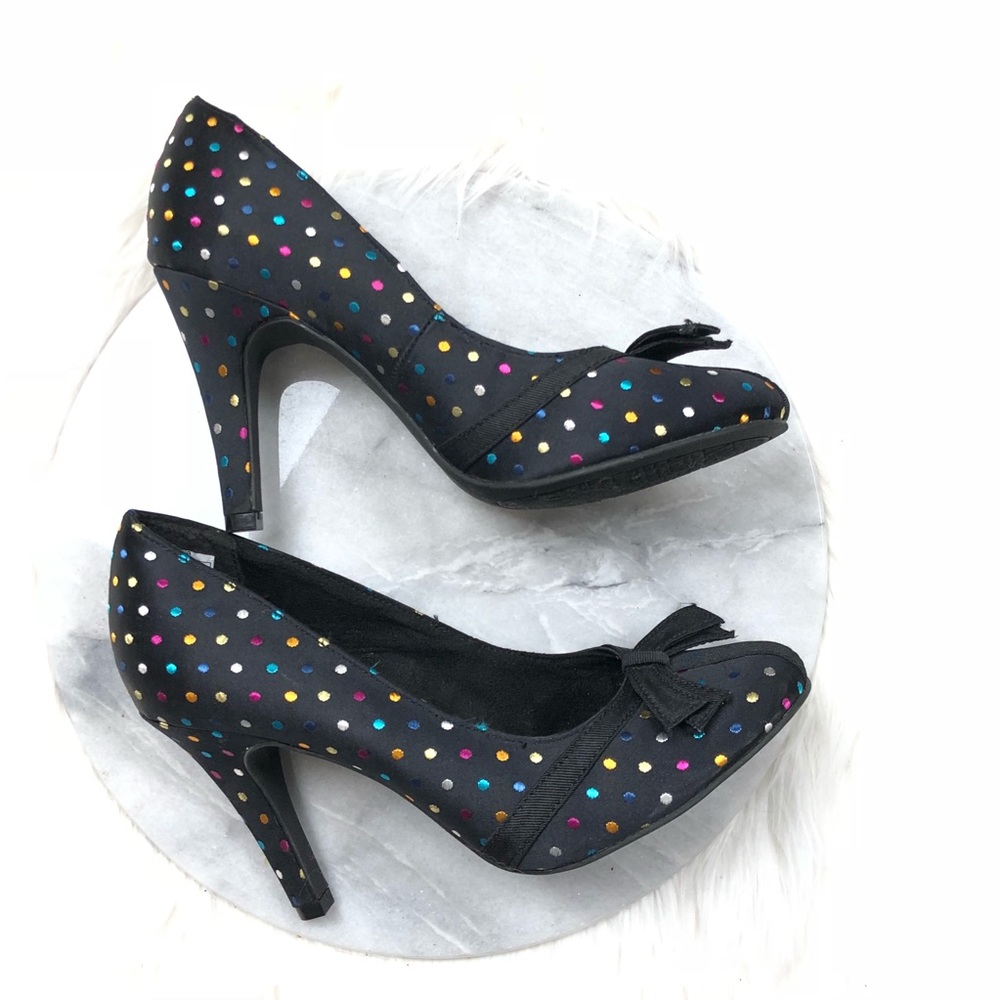 Rocket Dog Black Polkadotted Heels